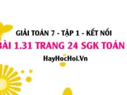 Bài 1.31 SGK Toán 7 tập 1 Kết nối tri thức